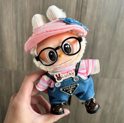 labubu doll clothes vinyl blind box sit party1.2.3 generation universal clothing accessories set